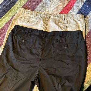 Two pairs Foundry supply co. Trutemp 365 men’s pants stretch comfort black tan